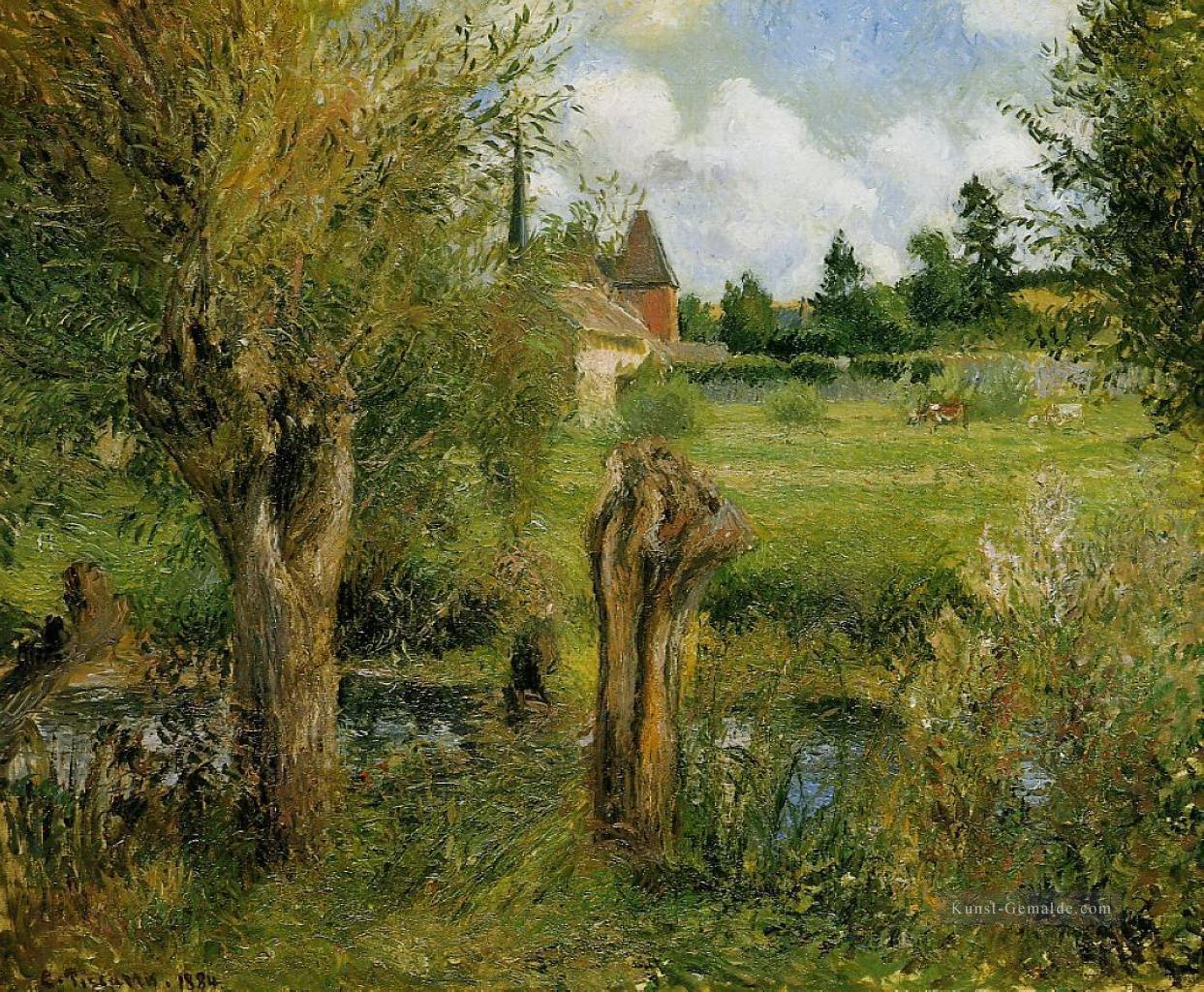die Ufer der Epte bei eragny 1884 Camille Pissarro Szenerie  Ölgemälde